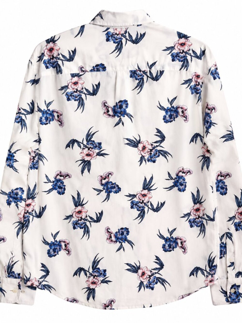 Club Monaco Men’s Slim Fit Floral Button Up Shirt White Blue Pink M - Picture 2 of 4